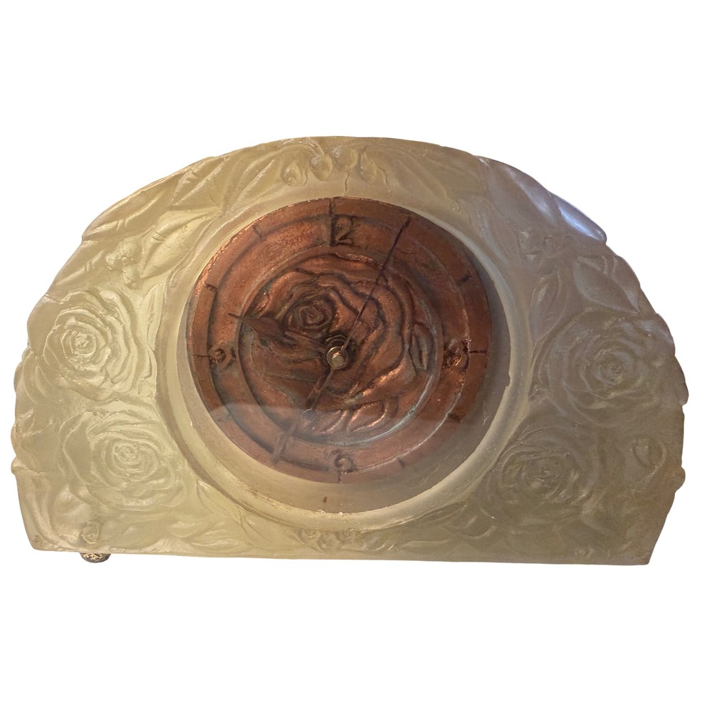 Copper & Resin Art Mantel Clock by BL Hollander One of a kind Handmade